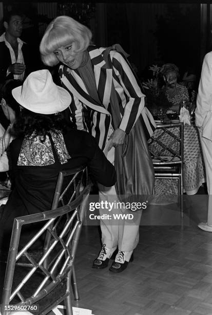 Carol Channing attends the Cole of California Beach and Beyond by Bob Mackie 1977 Swimwear Collection Hollywood gala-themed fashion show debut on...