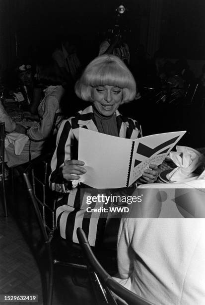 Carol Channing attends the Cole of California Beach and Beyond by Bob Mackie 1977 Swimwear Collection Hollywood gala-themed fashion show debut on...