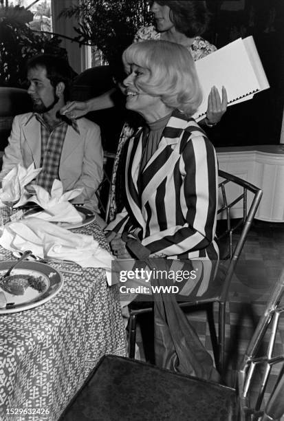 Carol Channing attends the Cole of California Beach and Beyond by Bob Mackie 1977 Swimwear Collection Hollywood gala-themed fashion show debut on...