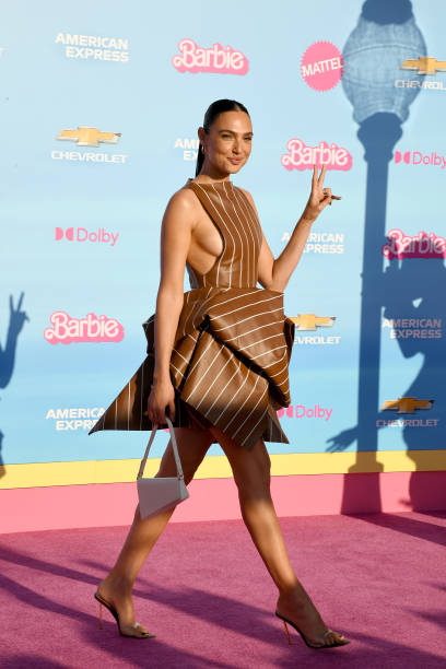 Gal Gadot attends the World Premiere of "Barbie" at the Shrine Auditorium and Expo Hall on July 09, 2023 in Los Angeles, California.