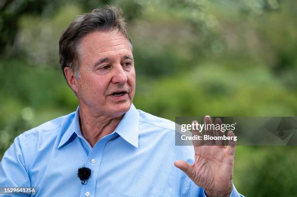 Steve Pagliuca, co-chairman of Bain Capital LLC, during a Bloomberg Television interview at the Allen & Co. Media and Technology Conference in Sun...