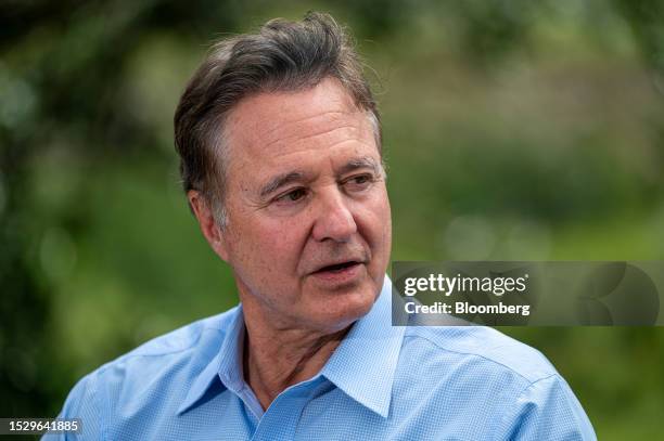 Steve Pagliuca, co-chairman of Bain Capital LLC, during a Bloomberg Television interview at the Allen & Co. Media and Technology Conference in Sun...