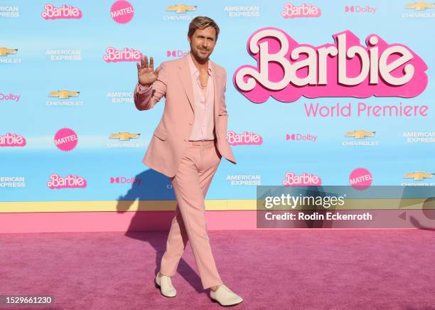 Ryan Gosling attends the World Premiere of "Barbie" at Shrine Auditorium and Expo Hall on July 09, 2023 in Los Angeles, California.