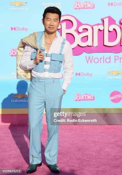 Simu Liu attends the World Premiere of "Barbie" at Shrine Auditorium and Expo Hall on July 09, 2023 in Los Angeles, California.