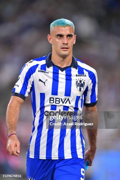 Germán Berterame of Monterrey looks on as he gets out of the field during the 2nd round match between Monterrey and Atlas as part of the Torneo...