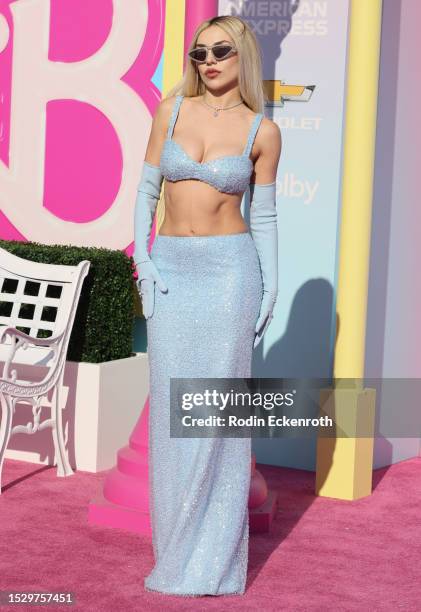 Ava Max attends the World Premiere of "Barbie" at Shrine Auditorium and Expo Hall on July 09, 2023 in Los Angeles, California.