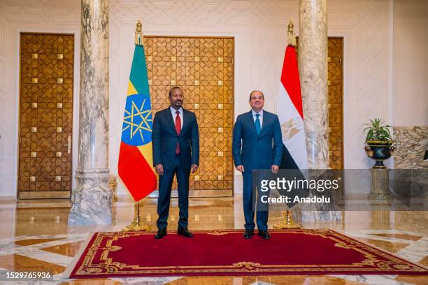 Egyptian President Abdel Fattah Al-Sisi meets with Ethiopian Prime Minister Abiy Ahmed Ali in Cairo, Egypt on July 13, 2023. A statement by the...