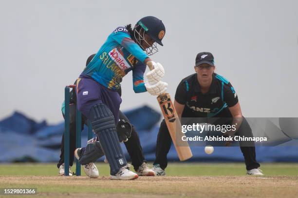 Harshitha Samarawickrama of Sri Lanka bats during game two of the T20 international series between Sri Lanka and New Zealand White Ferns at P....