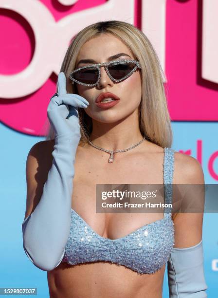 Ava Max attends the World Premiere of "Barbie" at Shrine Auditorium and Expo Hall on July 09, 2023 in Los Angeles, California.