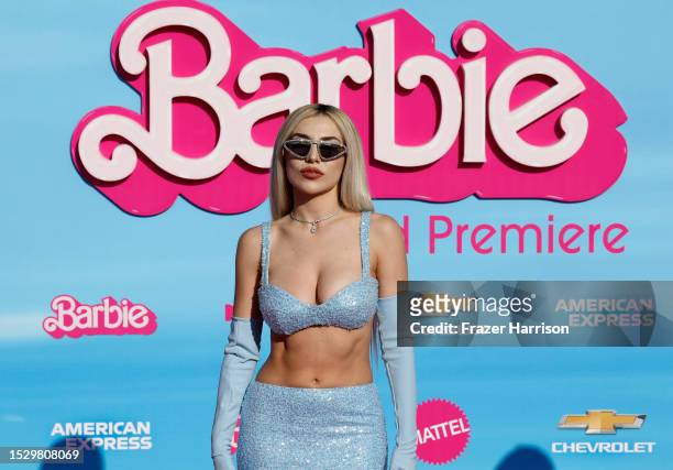 Ava Max attends the World Premiere of "Barbie" at Shrine Auditorium and Expo Hall on July 09, 2023 in Los Angeles, California.