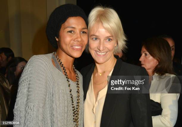 Ayo and Vanessa Bruno attend the Vanessa Bruno: Front Row - Paris Fashion Week Womenswear Spring / Summer 2013 at the Grand Palais on September 28,...