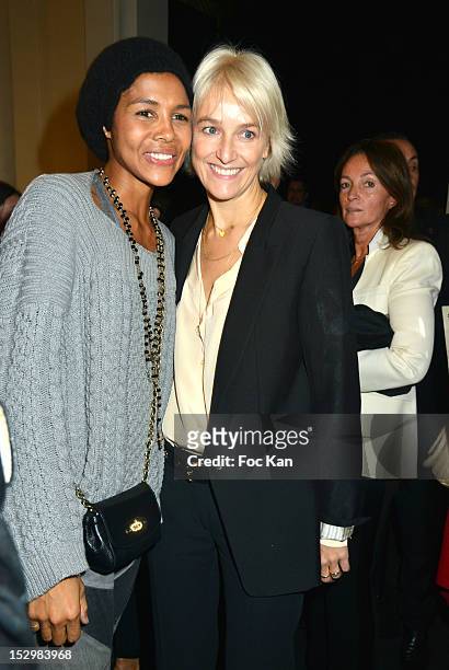 Ayo and Vanessa Bruno attend the Vanessa Bruno: Front Row - Paris Fashion Week Womenswear Spring / Summer 2013 at the Grand Palais on September 28,...