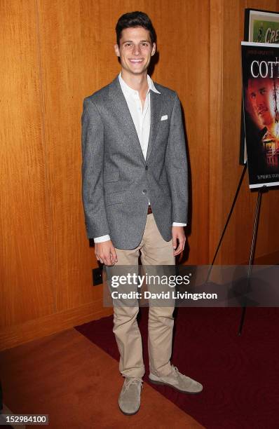 Actor Ken Baumann attends the premiere of Entertainment One's "The Cottage" at the Academy of Motion Picture Arts and Sciences on September 28, 2012...