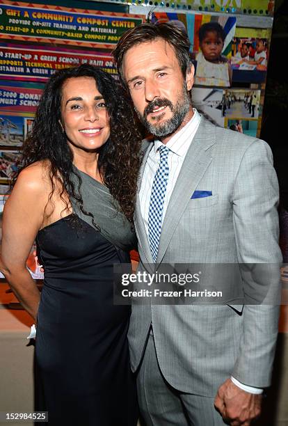 Charity Co-Founder Shanit Schwartz and David Arquette, actor attend the GiveLove 2nd Annual Art Auction And Fundraiser For Haiti With Patricia...