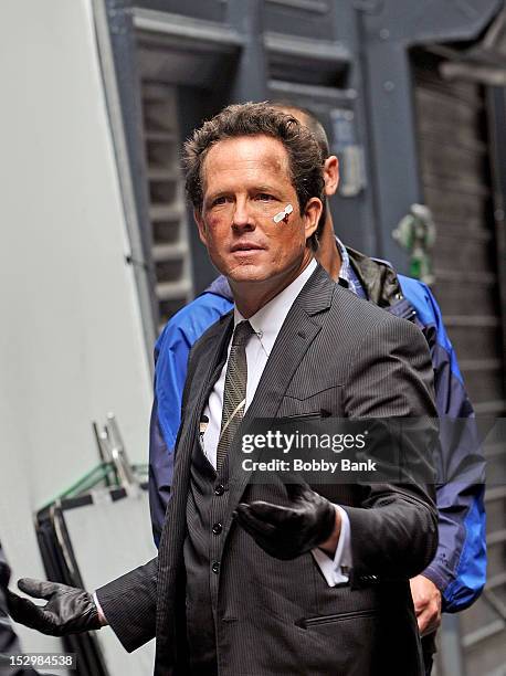 Actor Dean Winters seen filming on location for an Allstate commercial on September 28, 2012 in New York City.
