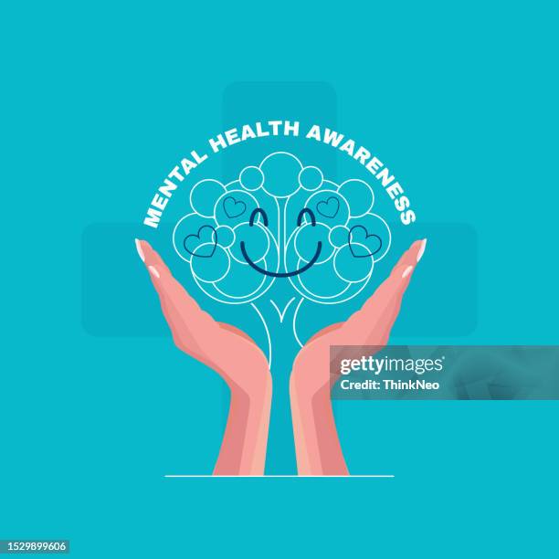 stockillustraties, clipart, cartoons en iconen met mental health awareness concept - bewustwording over geestelijke gezondheid