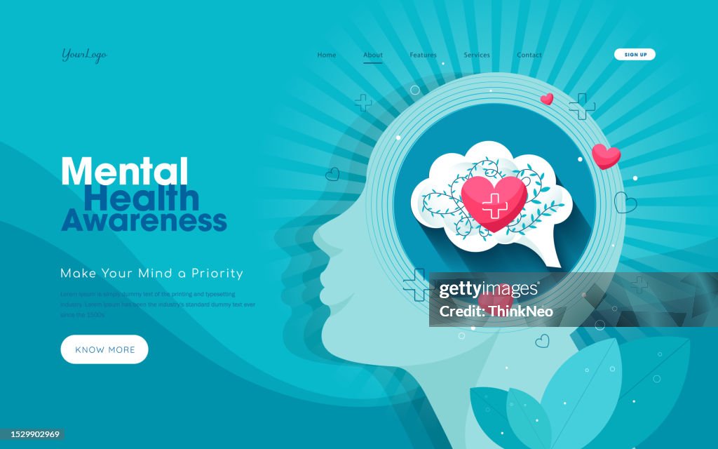 Mental health, human head, psychological help, psychiatry concept