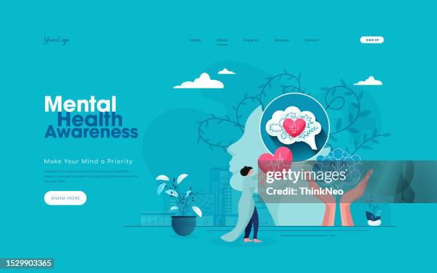 brain maintenance, fixing emotional and mental problem, boost creativity and thinking process or improve motivation concept - world mental health day stock illustrations