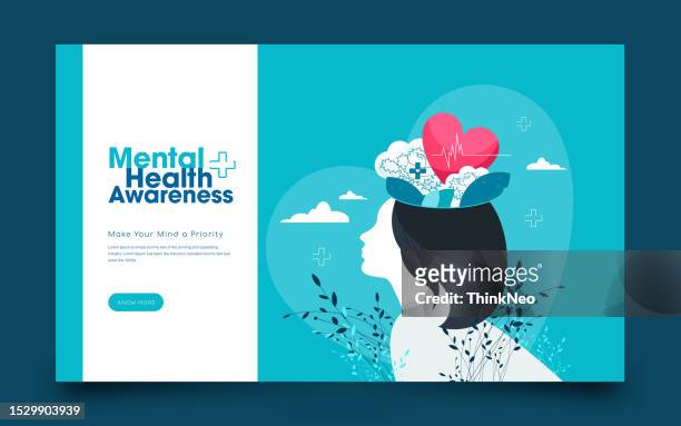 mental health awareness poster - mental health awareness month stock illustrations