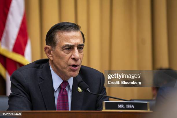 Representative Darrell Issa, a Republican from California, speaks during a House Judiciary Committee hearing in Washington, DC, US, on Thursday, July...