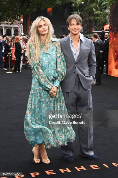 Tamsin Egerton and Josh Hartnett attend UK Premiere of "Oppenheimer" at the Odeon Luxe Leicester Square on July 13, 2023 in London, England.