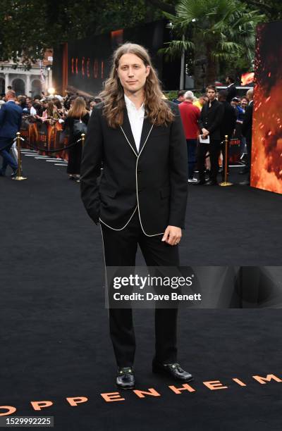 Ludwig Göransson attends UK Premiere of "Oppenheimer" at the Odeon Luxe Leicester Square on July 13, 2023 in London, England.