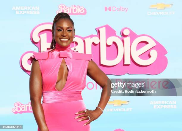 Issa Rae attends the World Premiere of "Barbie" at Shrine Auditorium and Expo Hall on July 09, 2023 in Los Angeles, California.