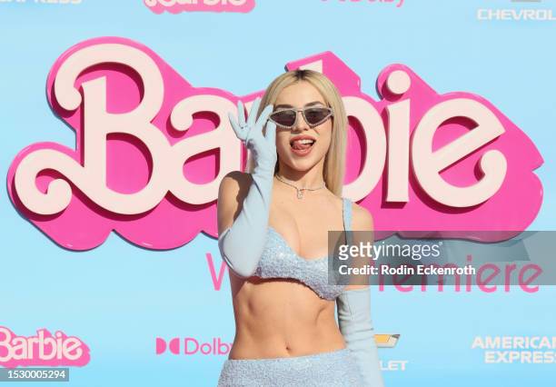 Ava Max attends the World Premiere of "Barbie" at Shrine Auditorium and Expo Hall on July 09, 2023 in Los Angeles, California.