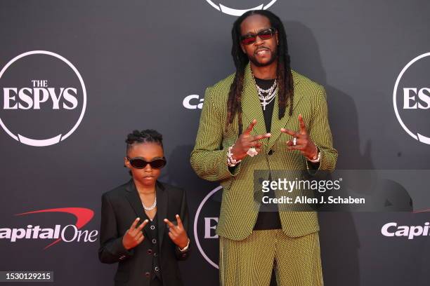Hollywood, CA 2 Chainz brought along his look-alike son Halo Epps to the red carpet at the 2023 ESPY Awards in Dolby Theatre in Hollywood Wednesday,...