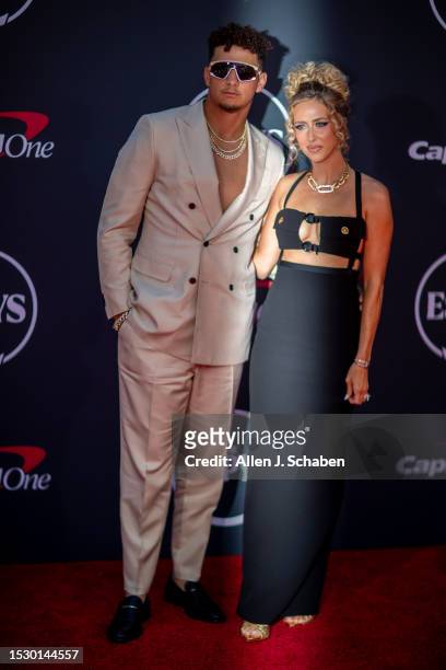 Hollywood, CA Kansas City Chiefs quarterback Patrick Mahomes and wife Brittany Mahomes arrive on the red carpet at the 2023 ESPY Awards in Dolby...
