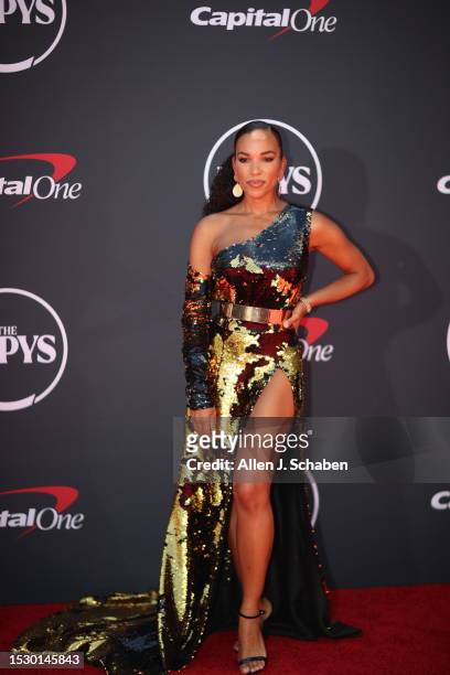 Hollywood, CA NFL Network reporter MJ Acosta-Ruiz arrives on the red carpet at the 2023 ESPY Awards in Dolby Theatre in Hollywood Wednesday, July 12,...