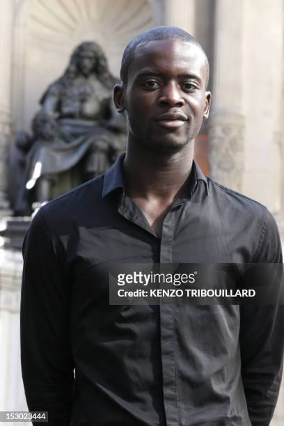 French Cameroonian-born student Jean Eyoum poses on September 29, 2012 in Paris. Eyoum wrote "super cagnotte" a street-talk version of Moliere's...