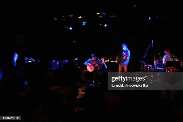 Terry Riley and Gyan Riley performing at Le Poisson Rouge on Sunday night, October 11, 2009.This image;From left, Terry Riley, Gyan Riley. Tracy...