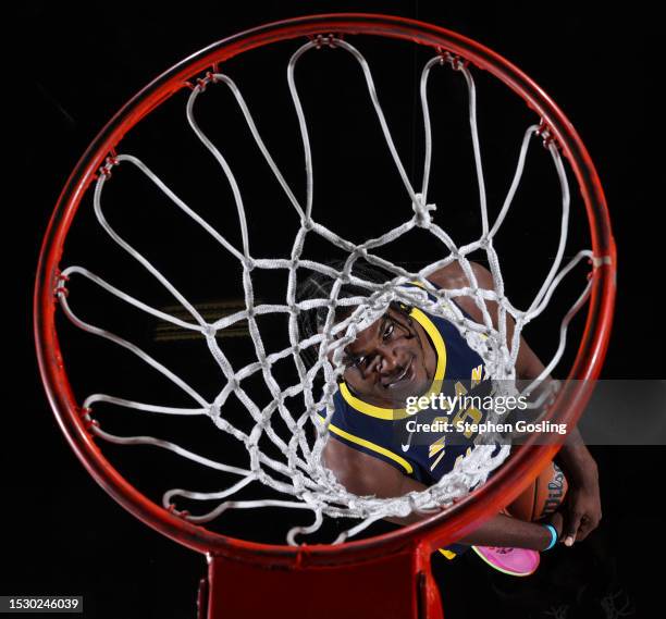 Jarace Walker of the Indiana Pacers poses for a portrait during the 2023 NBA Rookie Photo Shoot on July 13, 2023 at the University of Nevada, Las...