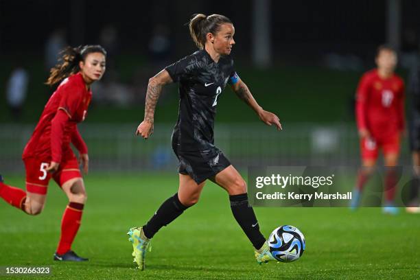 Ria Percival of New Zealand Football Ferns in action during the International Friendly match between New Zealand Football Ferns and Vietnam at McLean...