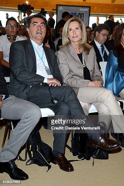 Designer Antonio Citterio and his wife attend the Technogym Village Opening and Wellness Congress on September 29, 2012 in Cesena, Italy.