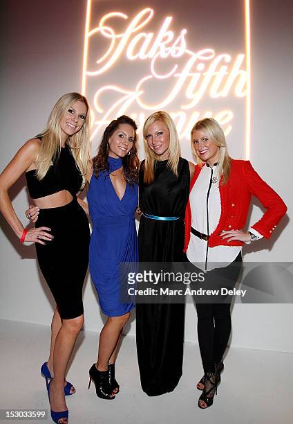 Adrienne Reynolds, Tiffany Ortiz, Ashley Bernon and Lindsey Ratner pose as Boston Common Magazine Celebrates Boston Fashion Week - Lights,...