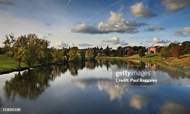 brocket hall - autumn reflections - hertfordshire stock pictures, royalty-free photos & images