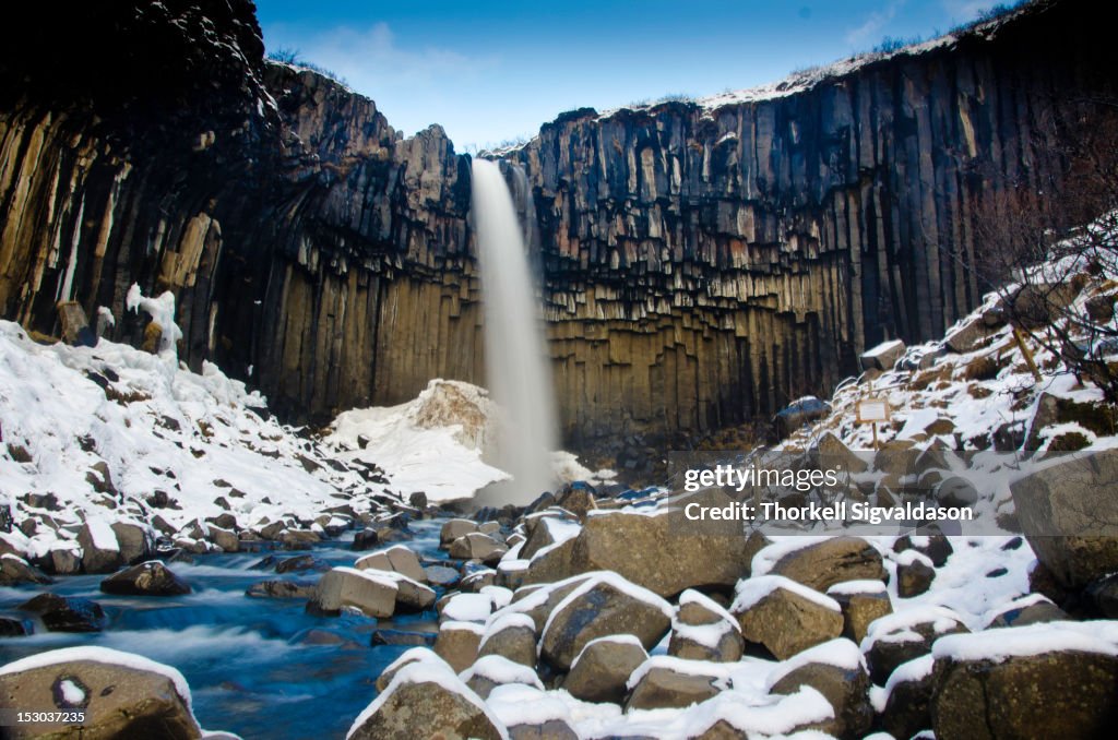 Svartifoss in winter