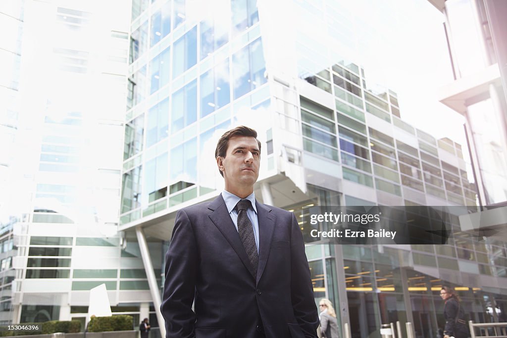 Portrait of a smart businessman outside his office