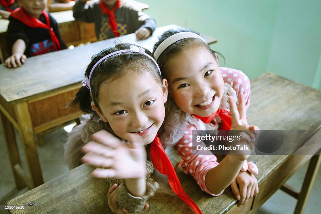 Happy Chinese Elementary School Students