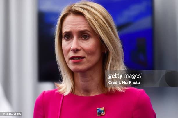 Kaja Kallas, Prime Minister of Estonia, attends NATO Summit at LITEXPO Lithuanian Exhibition and Congress Center in Vilnius, Lithuania on July 11,...