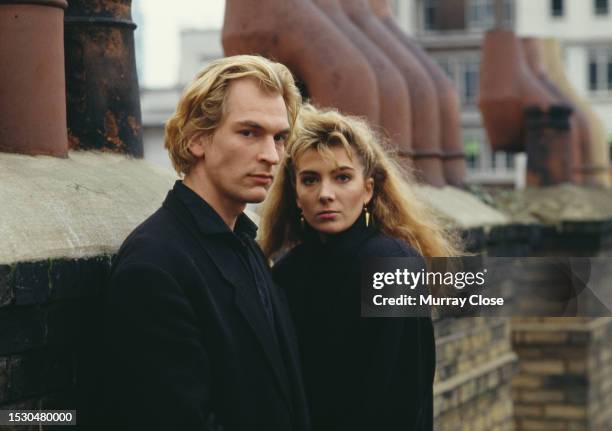 Acteur britannique Julian Sands avec l’actrice britannico-américaine, Natasha Richardson, vedettes du film « Gothic » de Ken Russell le 1 decembre...