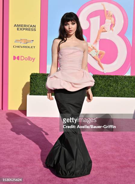 Dove Cameron attends the World Premiere of "Barbie" at Shrine Auditorium and Expo Hall on July 09, 2023 in Los Angeles, California.