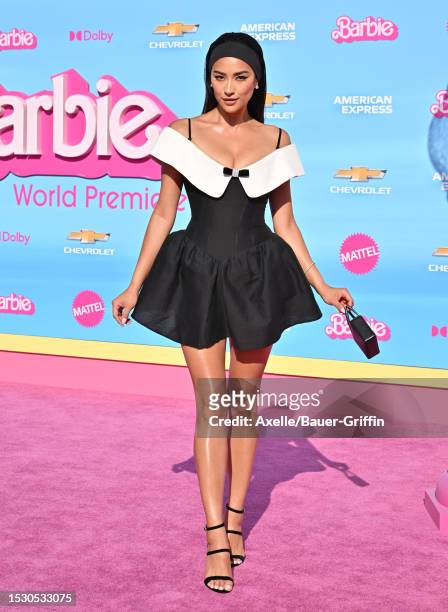 Shay Mitchell attends the World Premiere of "Barbie" at Shrine Auditorium and Expo Hall on July 09, 2023 in Los Angeles, California.