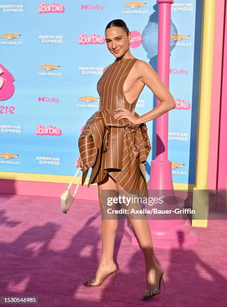 Gal Gadot attends the World Premiere of "Barbie" at Shrine Auditorium and Expo Hall on July 09, 2023 in Los Angeles, California.