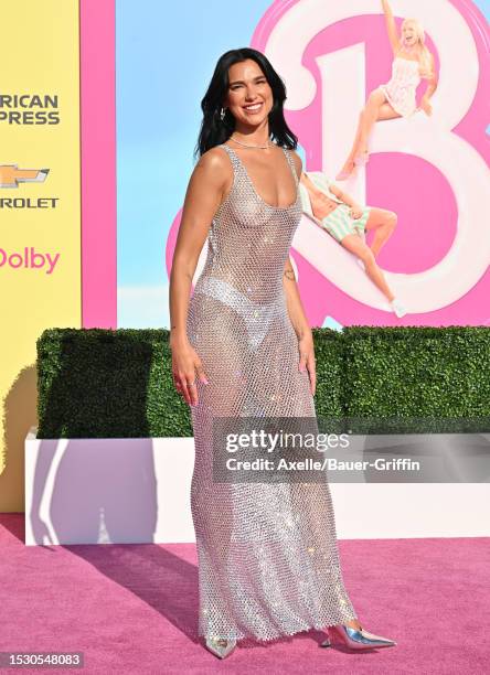 Dua Lipa attends the World Premiere of "Barbie" at Shrine Auditorium and Expo Hall on July 09, 2023 in Los Angeles, California.