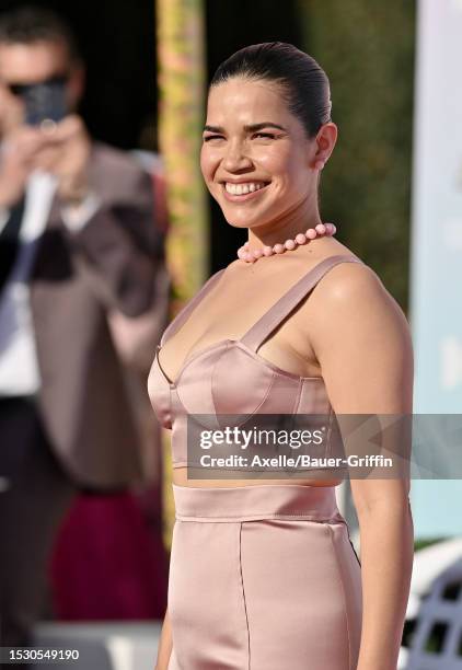 America Ferrera attends the World Premiere of "Barbie" at Shrine Auditorium and Expo Hall on July 09, 2023 in Los Angeles, California.