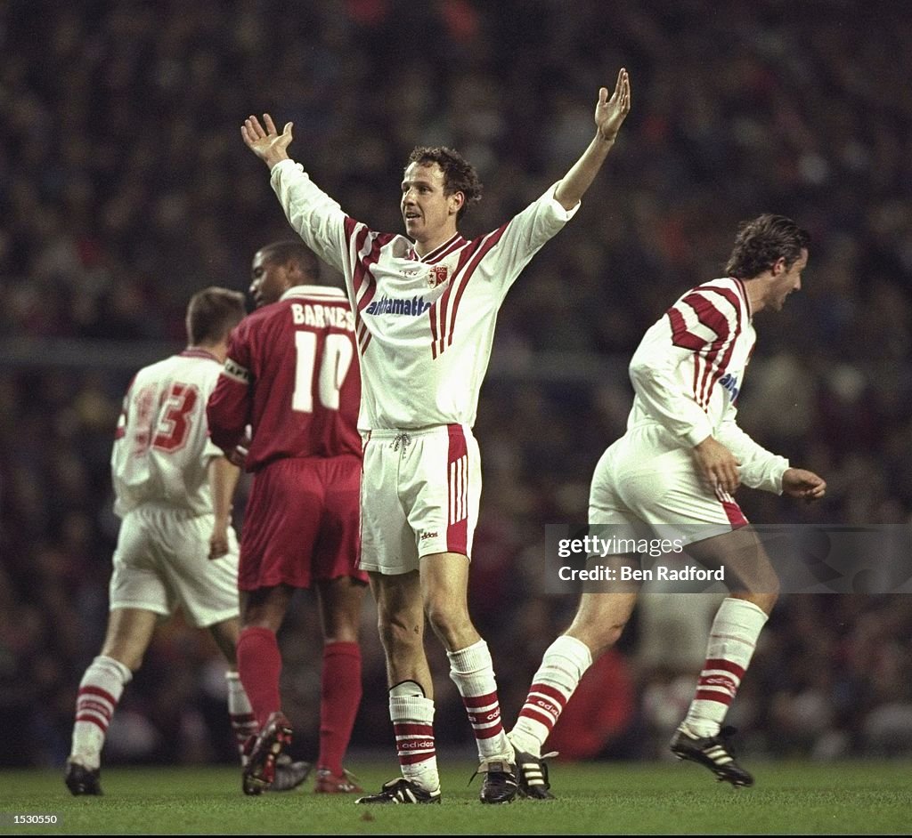 Christophe Bonvin of Sion celebrates scoring his second goal