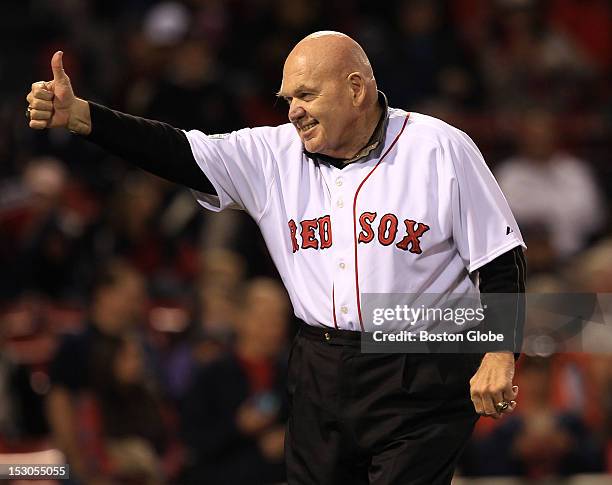 Legendary professional wrestler George "The Animal" Steele made an appearance to throw out the ceremonial first pitch before the Boston Red Sox took...